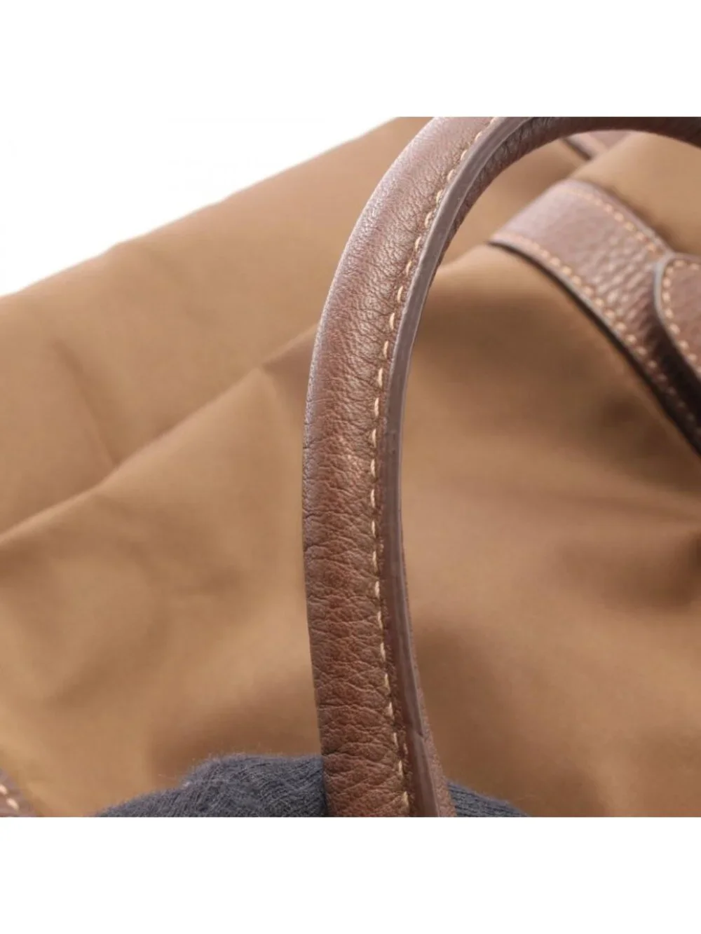Prada Handbag Tessuto Vitdai 2-Way Brown Nylon Leather